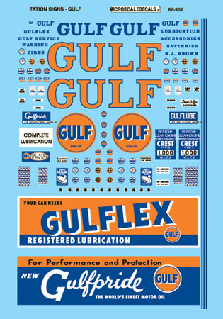 Microscale 87-902 HO Gulf Service Station Waterslide Decal Sheet