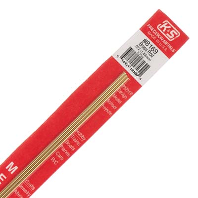K&S 8169 .072" x 12" Solid Brass Rod (Pack of 3)