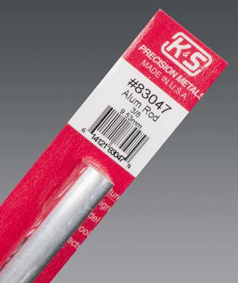 K&S 83045 1/4" x 12" Round Aluminum Rod