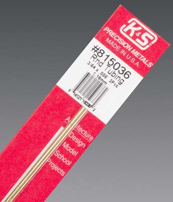 K&S 815036 3/64" x .006" x 12" Round Tube (Pack of 2)