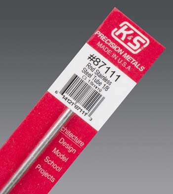 K&S 87111 1/8" x 12" Round Stainless Steel Tube