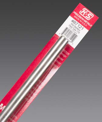 K&S 87121 7/16" x .039" x 12" Round Stainless Steel Tube