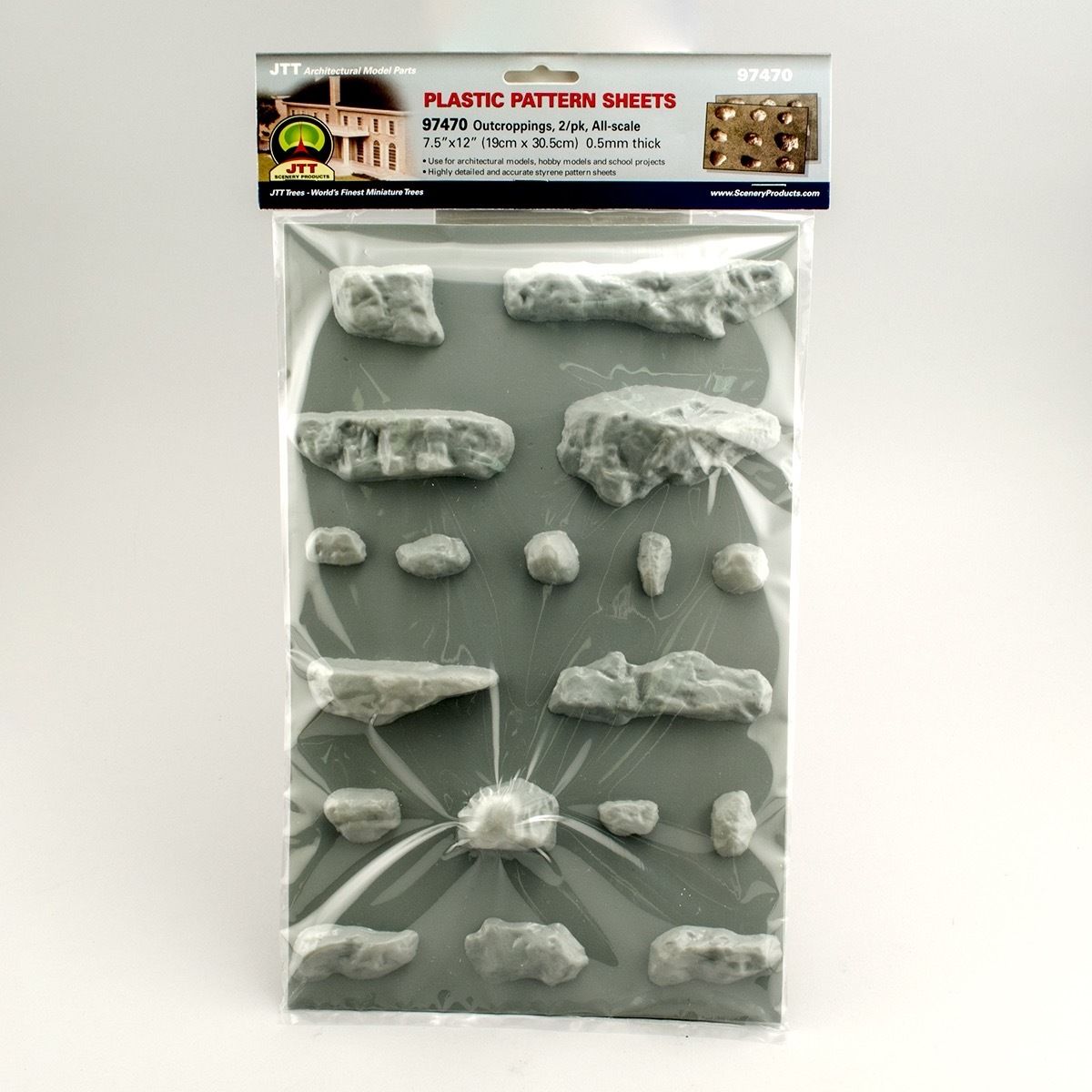 JTT Scenery Products 97470 Outcroppings Plastic Pattern Sheet (Pack of 2)