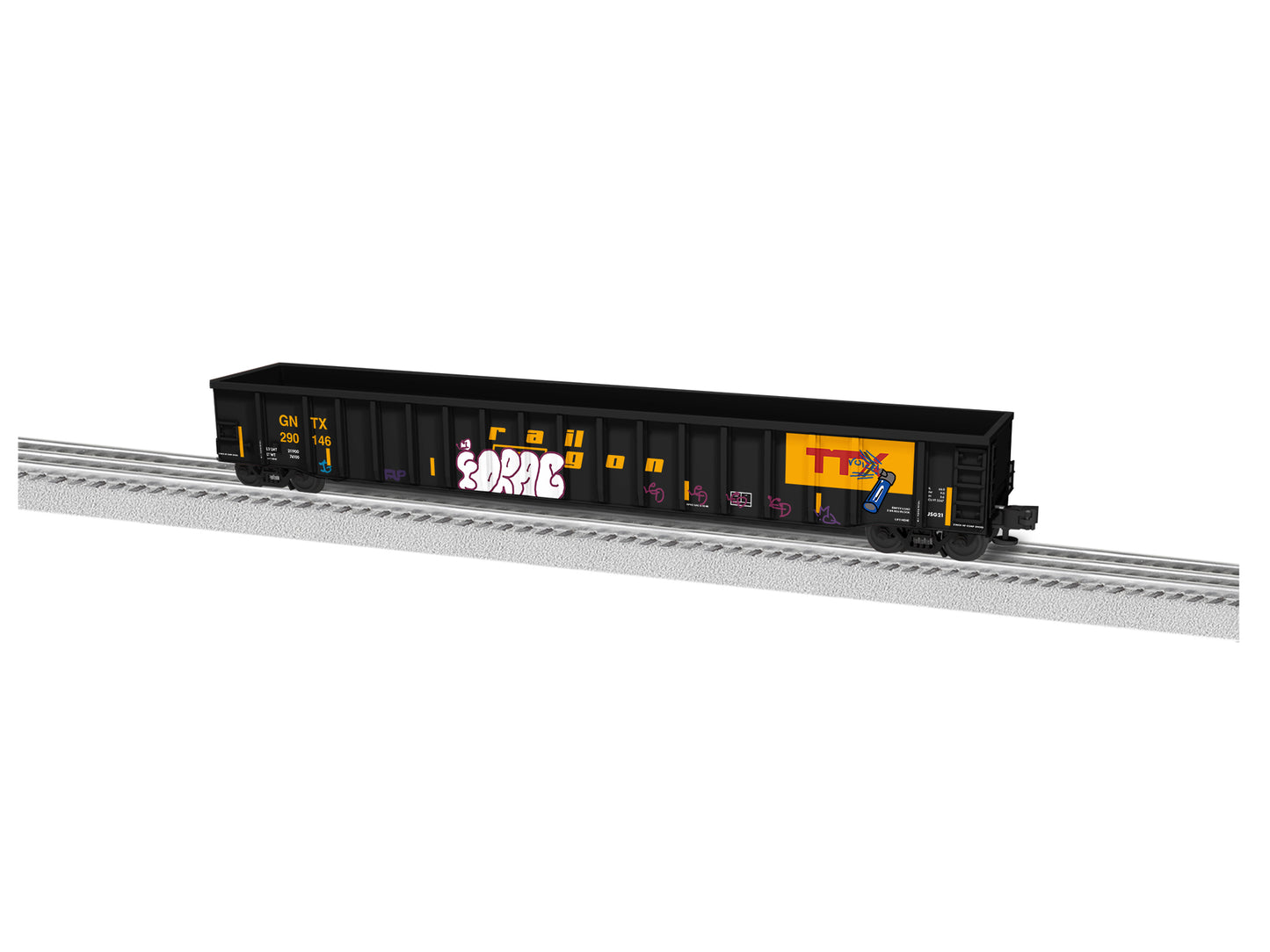 Lionel 6-84831 O GNTX 66' Mill Gondola with Graffiti #290146