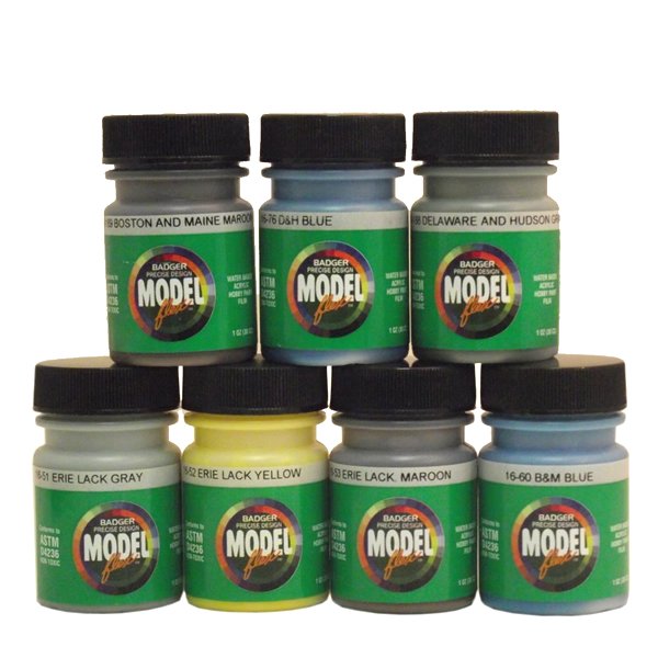 Badger 1712 East Coast Railroad Modelflex Acrylic Paints #3 (Set of 7)