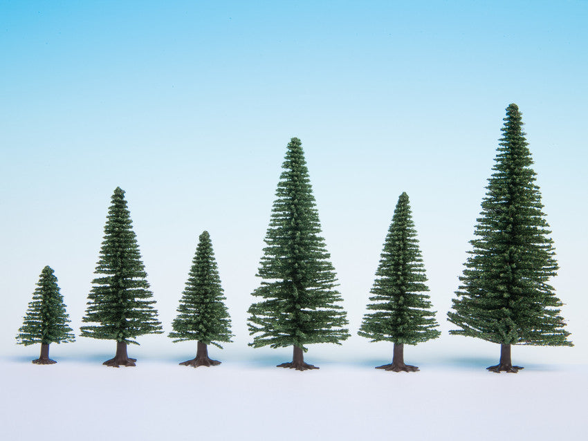 Noch 26822 HO/TT Fir Trees Extra 6.3"-7.5" (Pack of 10)