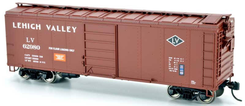 Bowser 42436 HO Lehigh Valley 40' Single-Door Steel Side Boxcar #62980 LN/Box
