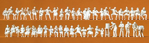 Preiser 16356 HO Undecorated In Beer Garden Plastic Figure Kit (Set of 47)