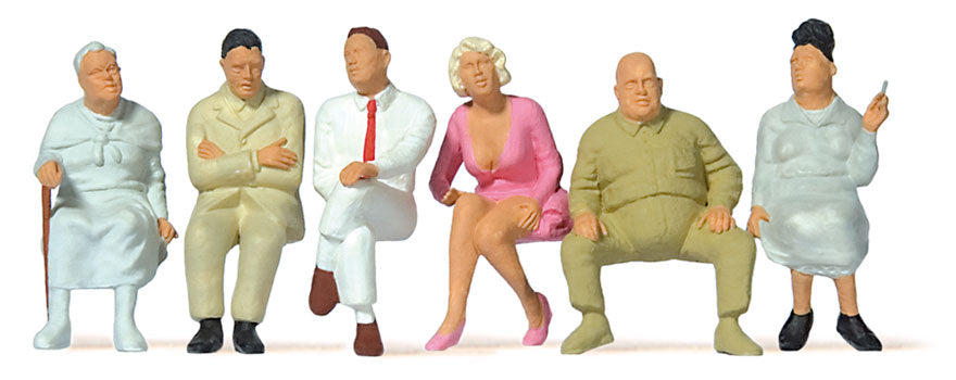 Preiser 65500 O Seated Passengers Figures (Set of 6)