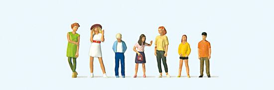 Preiser 10698 HO Standing Youths Figures (Set of 7)