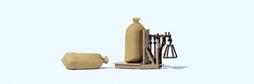 Preiser 17713 HO Grain Scale with Sacks