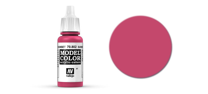 Vallejo Paint 70802 Sunset Red Model Color Acrylic Paint - 17 ml. Bottle