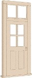 Northeastern Scale Lumber 95025 HO 30x100" 4 Lite Door, Transom (Pack of 4)