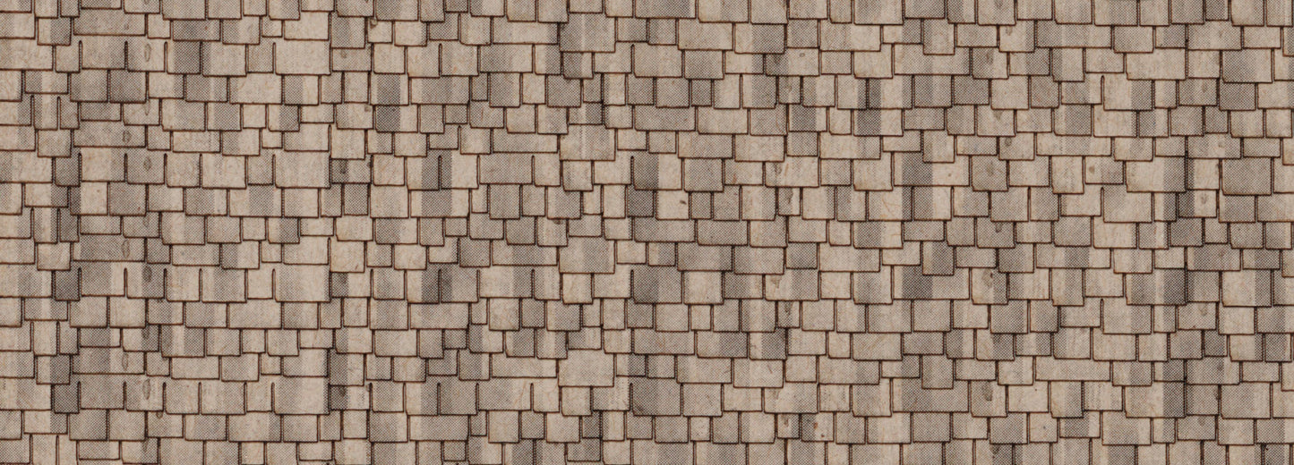 Northeastern Scale Lumber HOSHG2B1 HO Sand Wood Shake Shingle 3" x 7 3/4"
