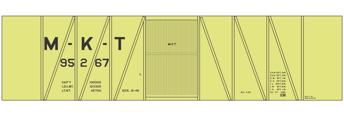 Tichy 10260N N Missouri-Kansas-Texas 40' SS Wood Boxcar Decal Set