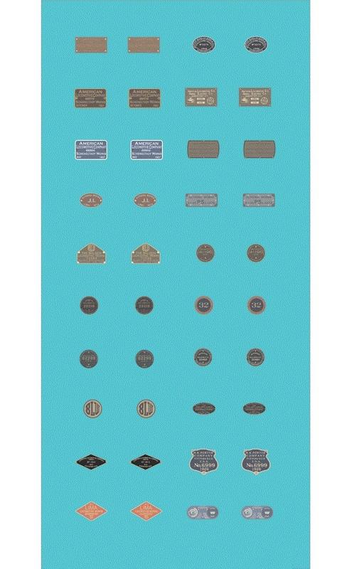 Tichy 10183 HO 20 Assorted Pairs of Raised-Print Builders Plates Decal Set
