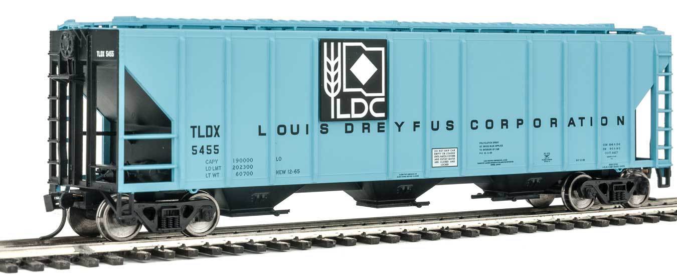 Walthers 910-7279 HO TLDX 54' PS2-CD 4427 Low-Side Covered Hopper RTR #5455