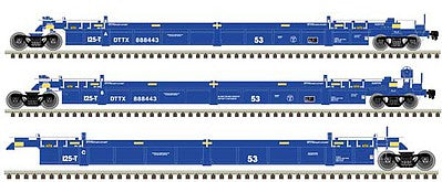 Atlas 20004613 HO TTX (xBRAN) 53' Articulated Well Cars (Blue/White/Red) #888469