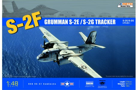 Kinetic Model 48024 1:48 S-2F Grumman Tracker Military Aircraft Plane Model Kit