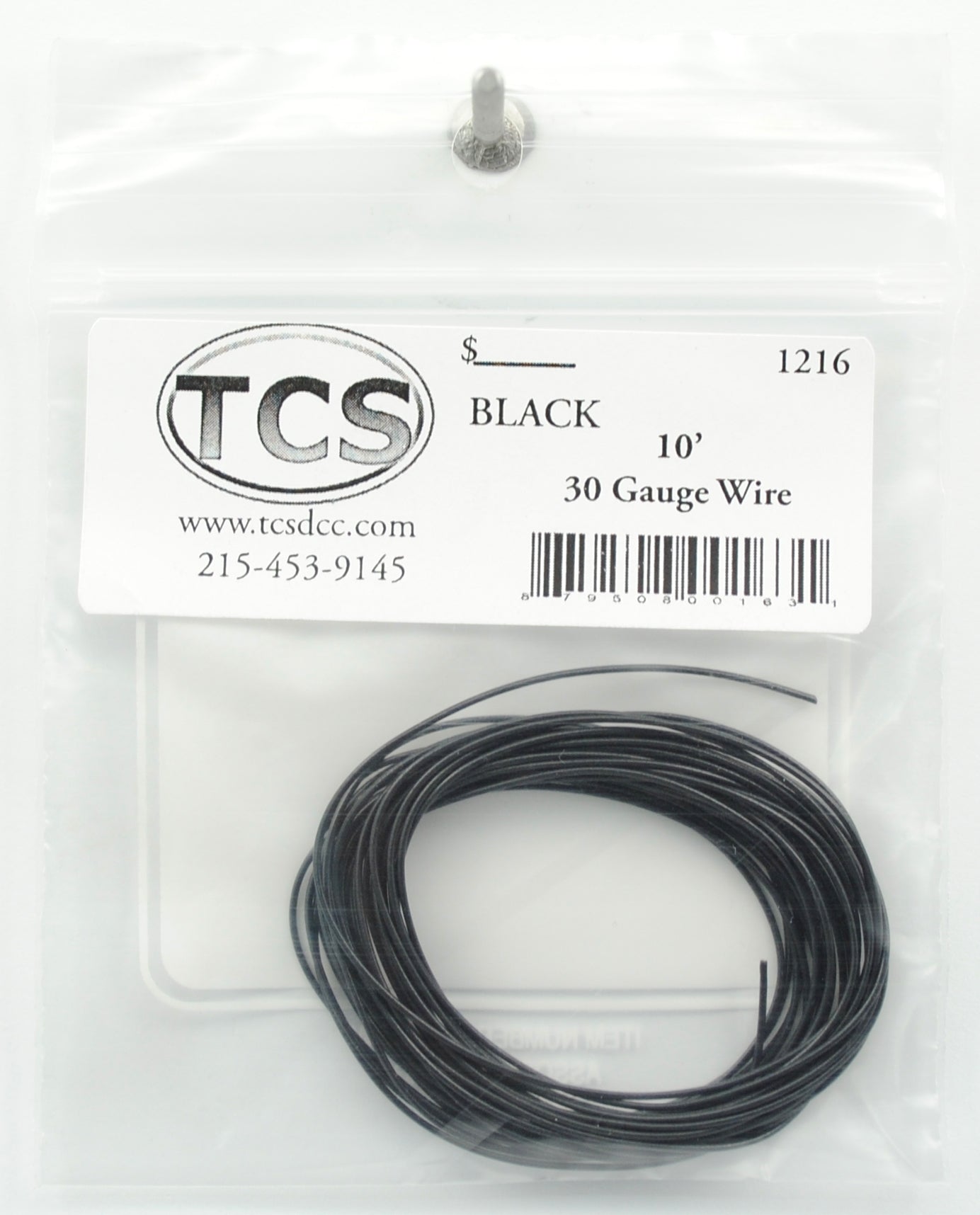 Train Control Systems 1216 10' of 30 Black Gauge Wire