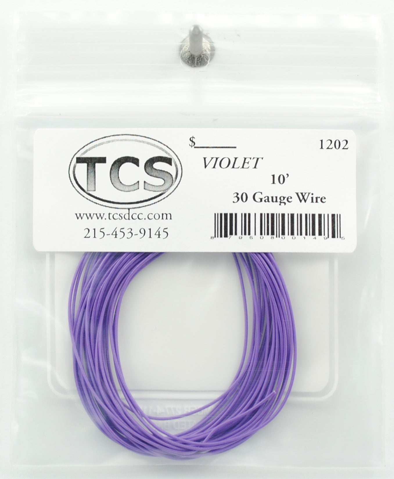 Train Control Systems 1202 10' of 30 Gauge Wire, Violet