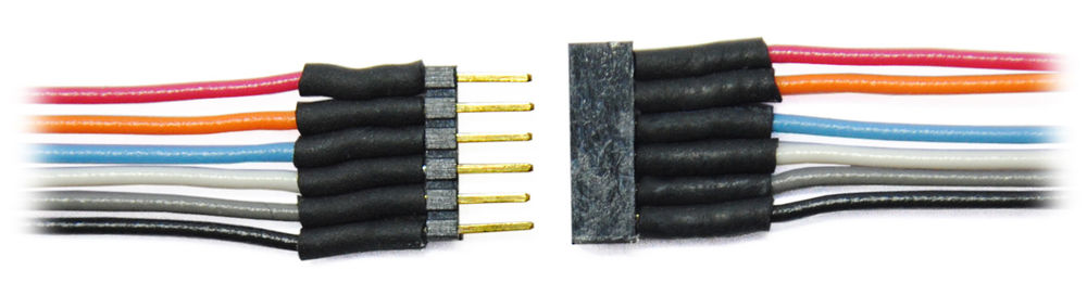 Train Control Systems 1477 6-Pin Micro Connector (Colored Wires)