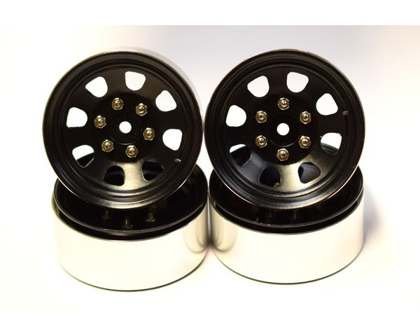 Hot Racing BLW19SS01 Black Steel 1.9 Beadlock Wagon Wheels 12mm Hex (Pack of 4)