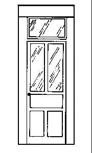 Alexander Scale 2404 HO Entry Door with Transom (Pack of 4)