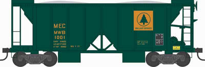 Bowser 43113 HO Maine Central RTR 70-Ton 2-Bay Ballast Hopper #1001