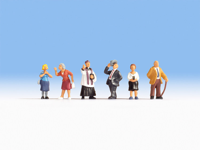 Noch 12860 HO At The Church with Sound Figures (Set of 6)