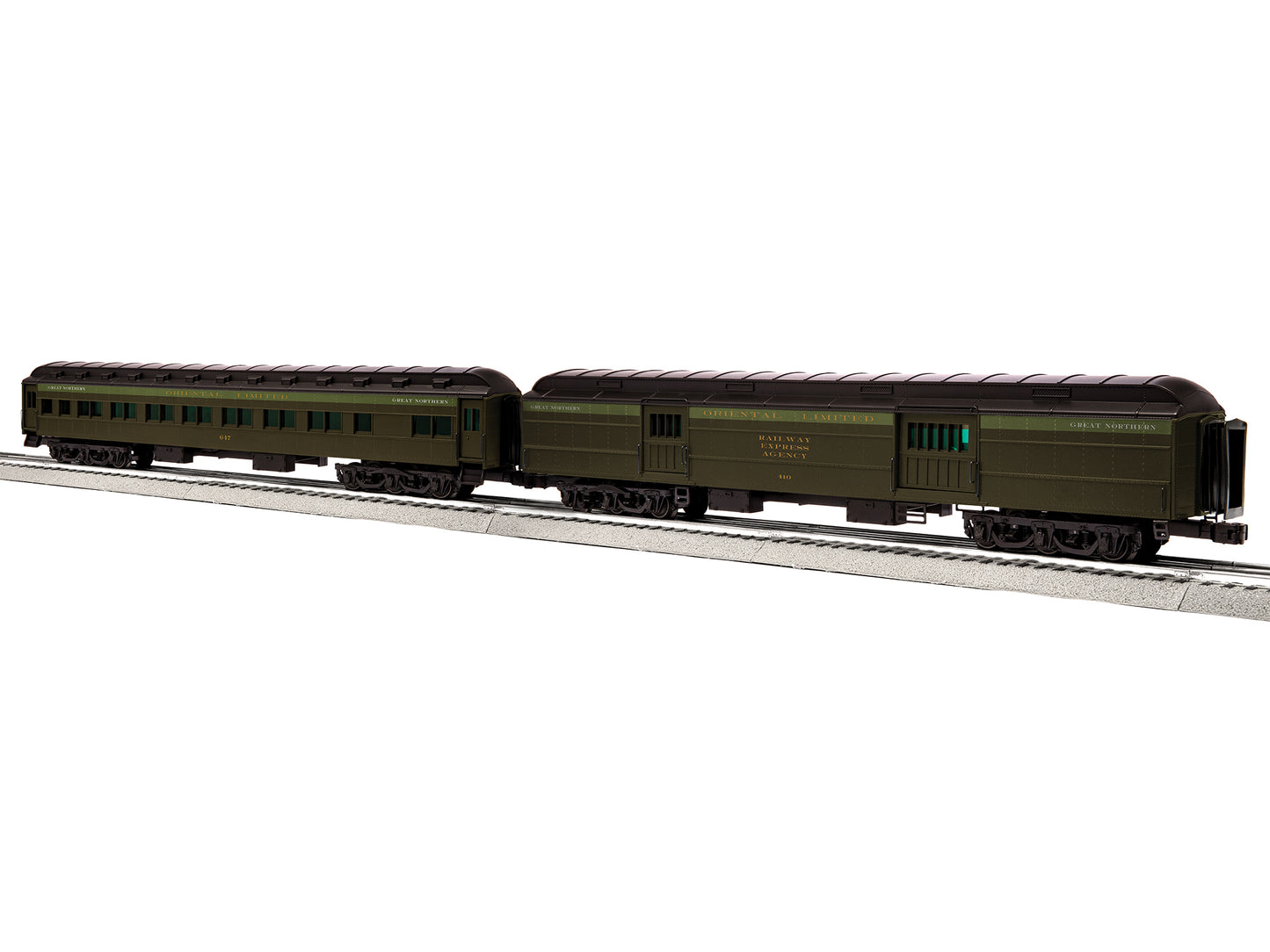 Lionel 6-85227 O Great Northern Oriental Ltd 18" Baggage/Coach #1 (Pack of 2)