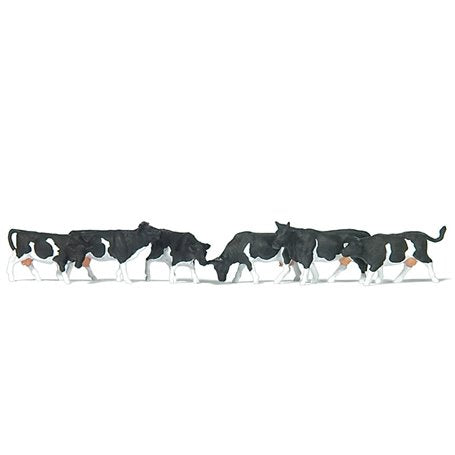 Preiser 79228 N Animals - Black & White Cows Figures (Set of 6)