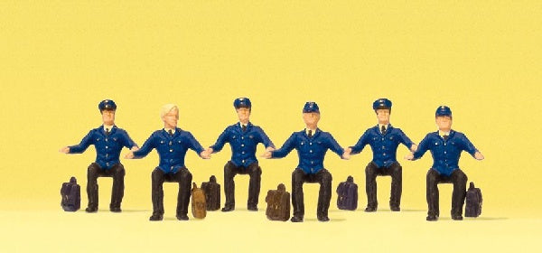 Preiser 10557 HO Seated DB Locomotive Drivers Figures (Set of 6)