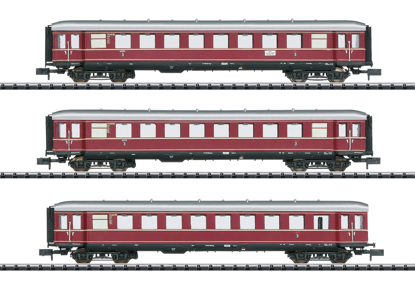 Minitrix 15405 N DB The Red Bamberg Cars Passenger Car Part 1 (Set of 3)