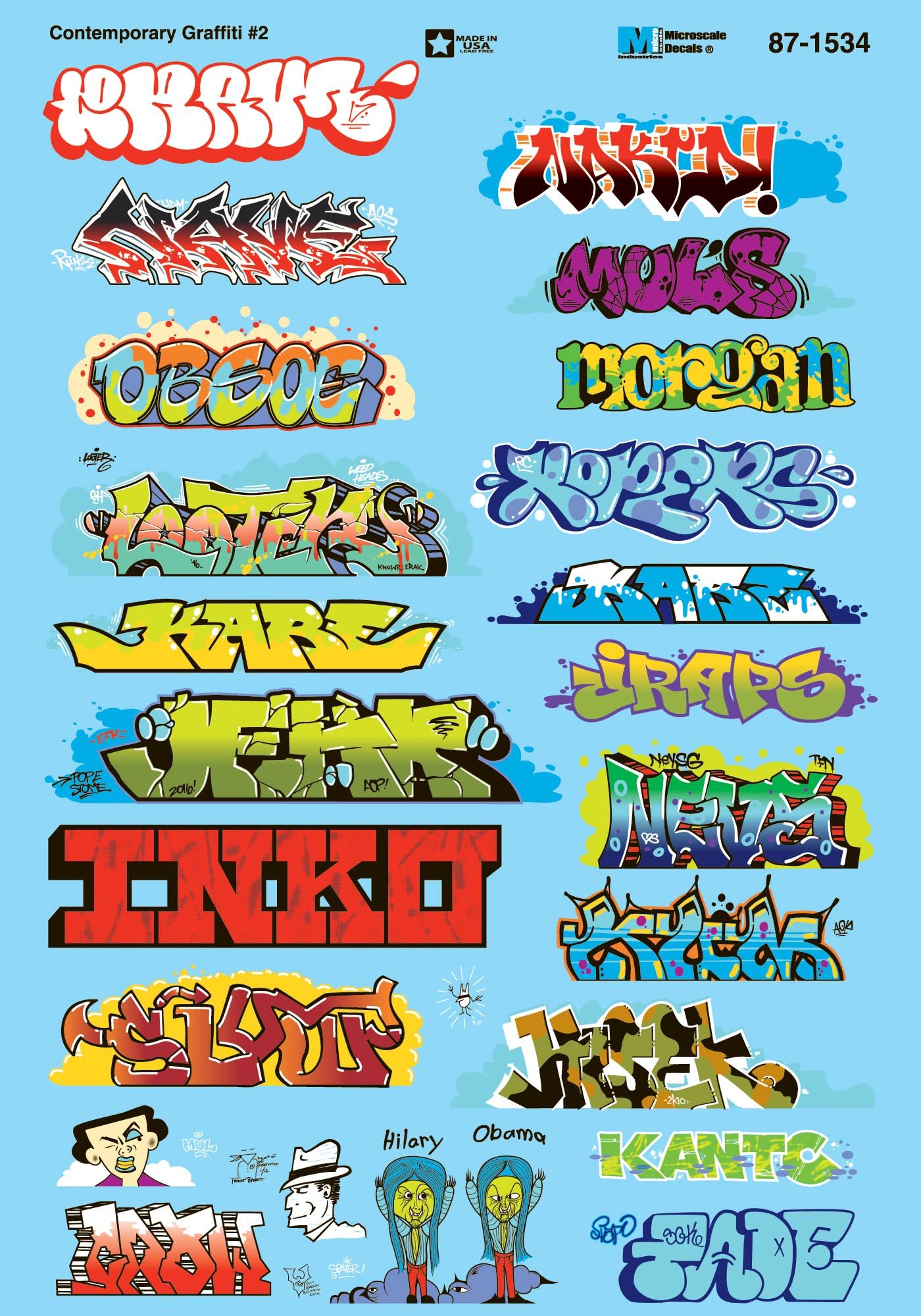 Microscale 60-1534 N Contemporary Graffiti #2 Decal Sheet