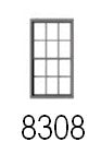 Tichy 8308 HO 38" x 68" 6/6 Double Hung Masonry Windows (Pack of 12)