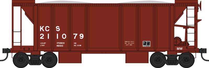 Bowser 43672 HO KCS 70 Ton Ballast Car with Side Chutes Ready to Run #211079