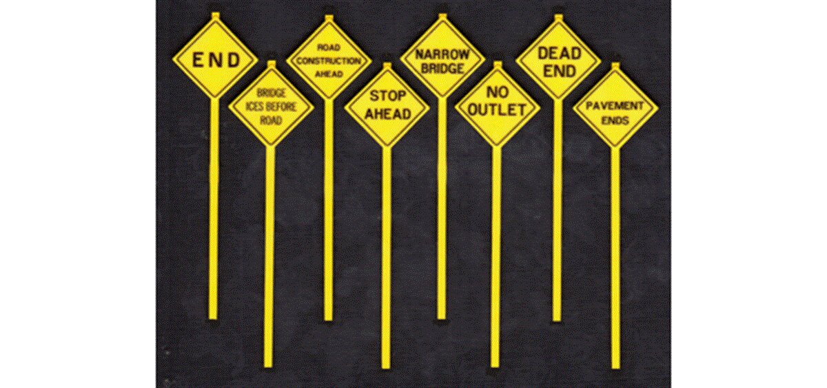 Tichy 3553 S Written Warning Signs (Pack of 8)