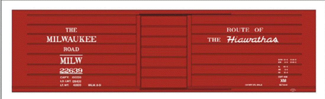 Tichy 10021O O Milwaukee Road Ribbed-Side Boxcar w/ Hiawathas Slogan Decal
