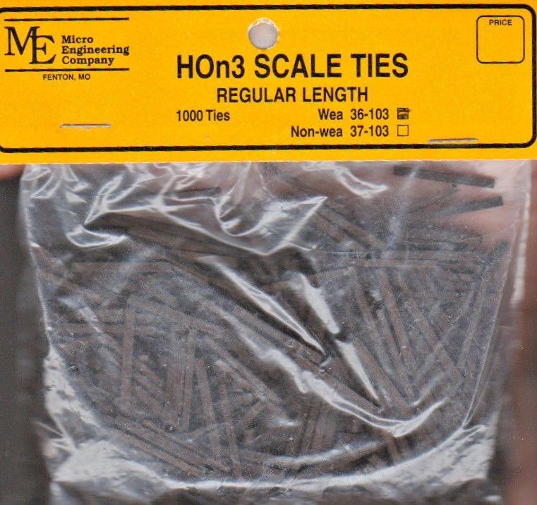 Micro Engineering 36-103 HOn3 Regular Length Weathered Ties (Pack of 1,000)