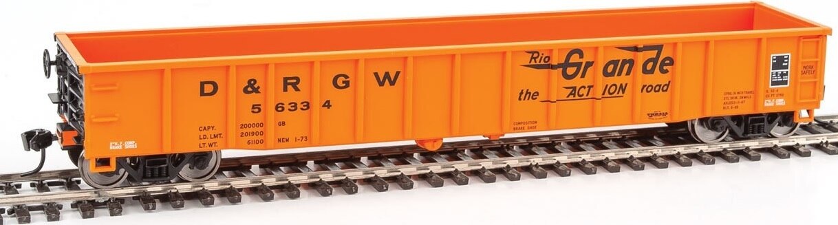 Walthers 910-6157 HO DRGW 53' Thrall Smooth-Side Gondola #56334