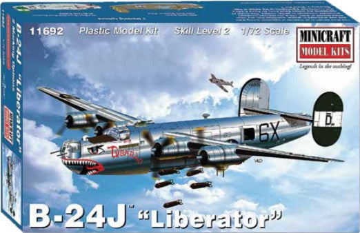 Minicraft 11692 1:72 B-24J Liberator 8th AF USAAF Bomber Military Plane Kit