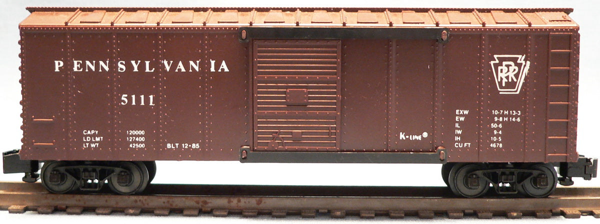 K-Line 5111BROWN O Pennsylvania Railroad Boxcar in Brown #5111