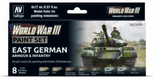 Vallejo Paint 70224 WWIII East German Armour & Infantry Model Color Paints