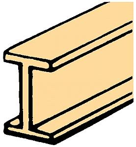 Northeastern Scale Lumber 70562 3/32" x 24" Wood I Beam (Pack of 5)