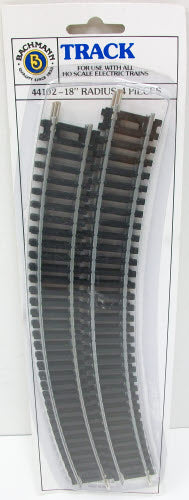 Bachmann 44102 HO 18" Radius Curve Track (Pack of 4)