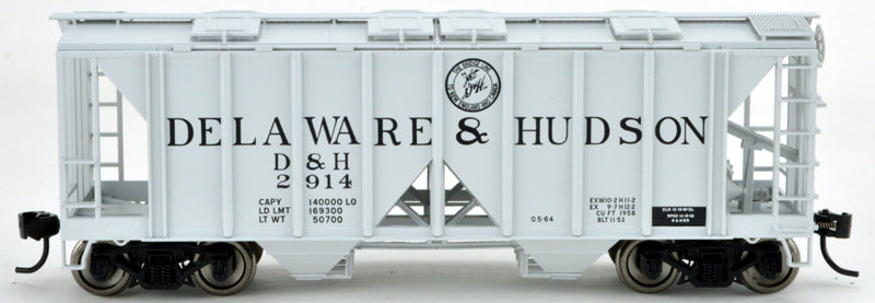Bowser 42212 HO Delaware & Hudson 70 Ton 2 Bay Hopper Car #2914