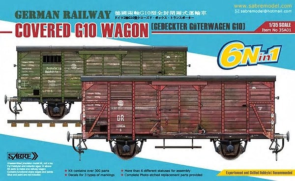 Sabre Model 35A01 1:35 German Railway Covered G10 Boxcar (6 in 1) (New Tool)