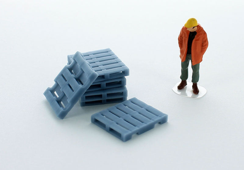3d To Scale 50-242-GY 1:50 Grey Plastic Freight Pallets (Pack of 6)