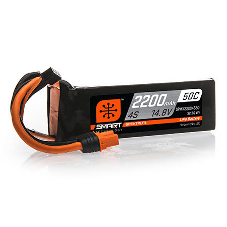 Spektrum SPMX22004S50 2200mAh 4S 14.8V 50C Smart LiPo Battery; IC3